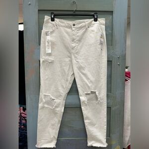 Tinseltown White Hi-Rise Mom Jeans